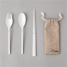Load image into Gallery viewer, S+ Cutlery Light | 3 in 1 Glass Fiber Cutlery Set (White)