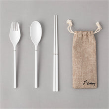 Load image into Gallery viewer, S+ Cutlery Light | 3 in 1 Glass Fiber Cutlery Set (White)
